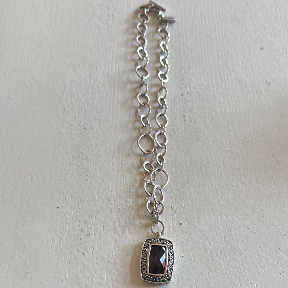 Lois Hill Chain necklace with Smoky Topaz Gemstone